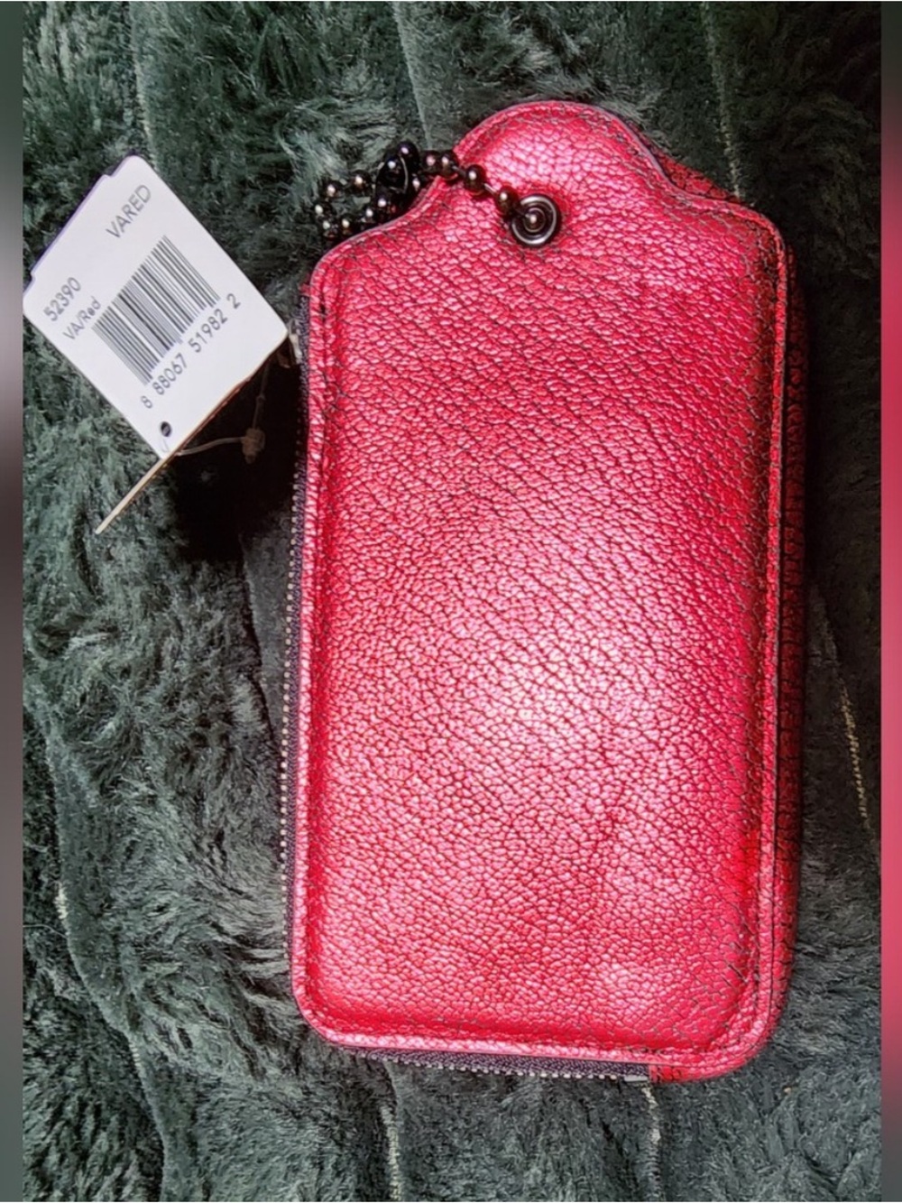 Coach Metallic Red XL Jumbo Hangtag Wristlet  NWT - Picture 4 of 5